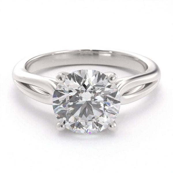 Graceful round, solitaire set diamond ring – Forever Yours Diamonds