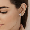 Cluster Halo Diamond Stud Earrings.