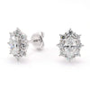 Cluster Halo Diamond Stud Earrings.