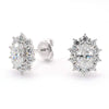 Cluster Halo Diamond Stud Earrings.