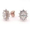 Cluster Halo Diamond Stud Earrings.