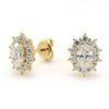 Cluster Halo Diamond Stud Earrings.
