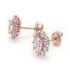 Cluster Halo Diamond Stud Earrings.