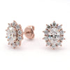 Cluster Halo Diamond Stud Earrings.