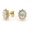 Cluster Halo Diamond Stud Earrings.