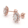 Cluster Halo Diamond Stud Earrings.