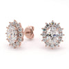 Cluster Halo Diamond Stud Earrings.